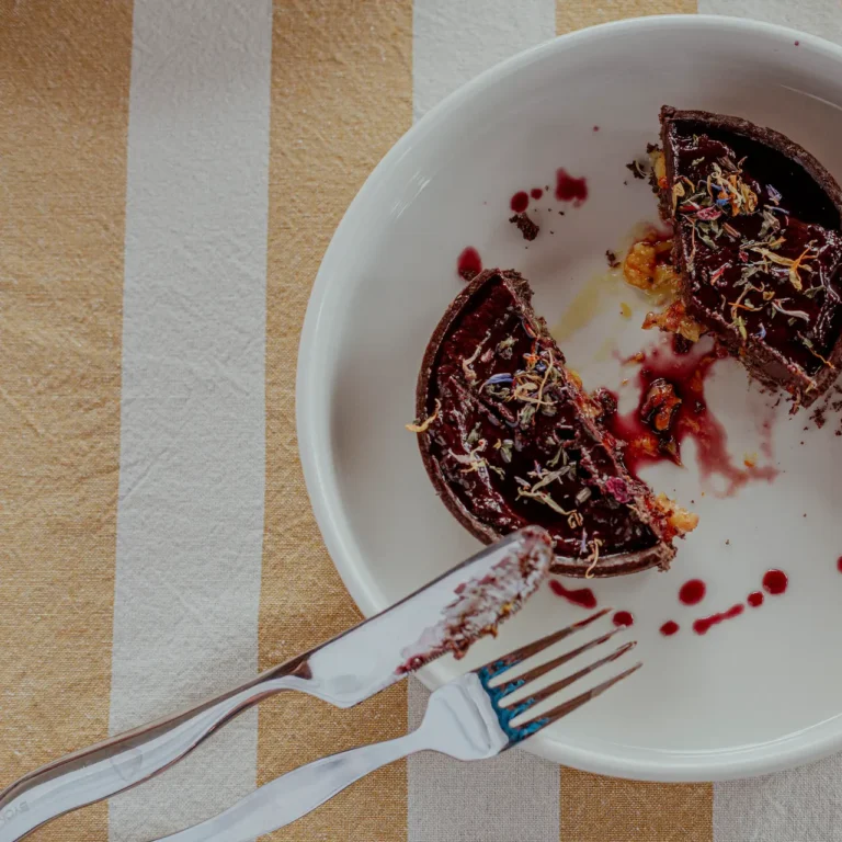 Gourmet dessert served during a fine dining experience in Tuscany
